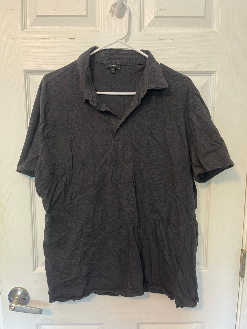 Express Men's Dark Gray Polo Shirt